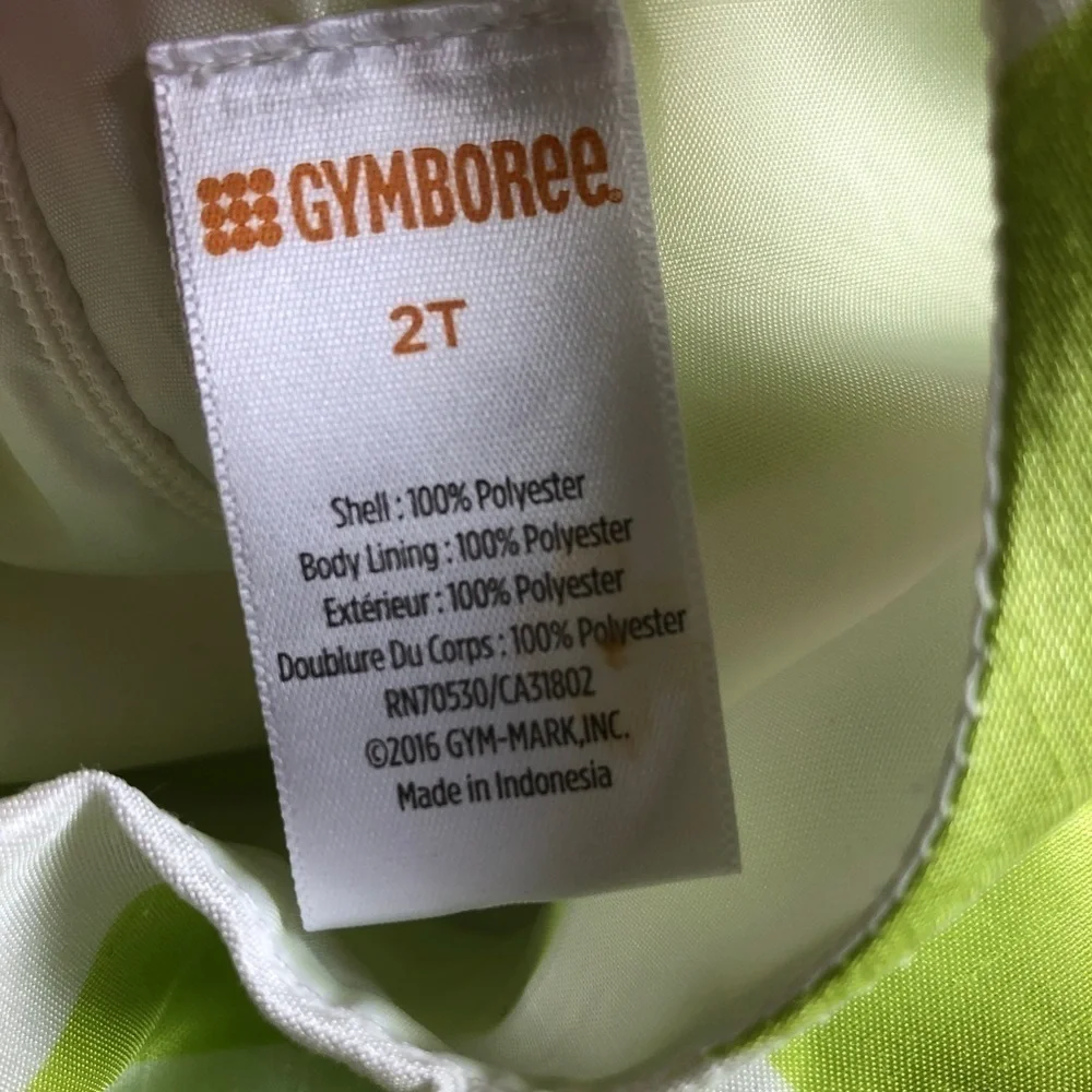 Gymboree sleeveless lime green & white striped spring Easter fancy dress size 2T